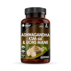 Image 1 for Ashwagandha Ksm-66 And Lions Mane Capsules 120 Capsules